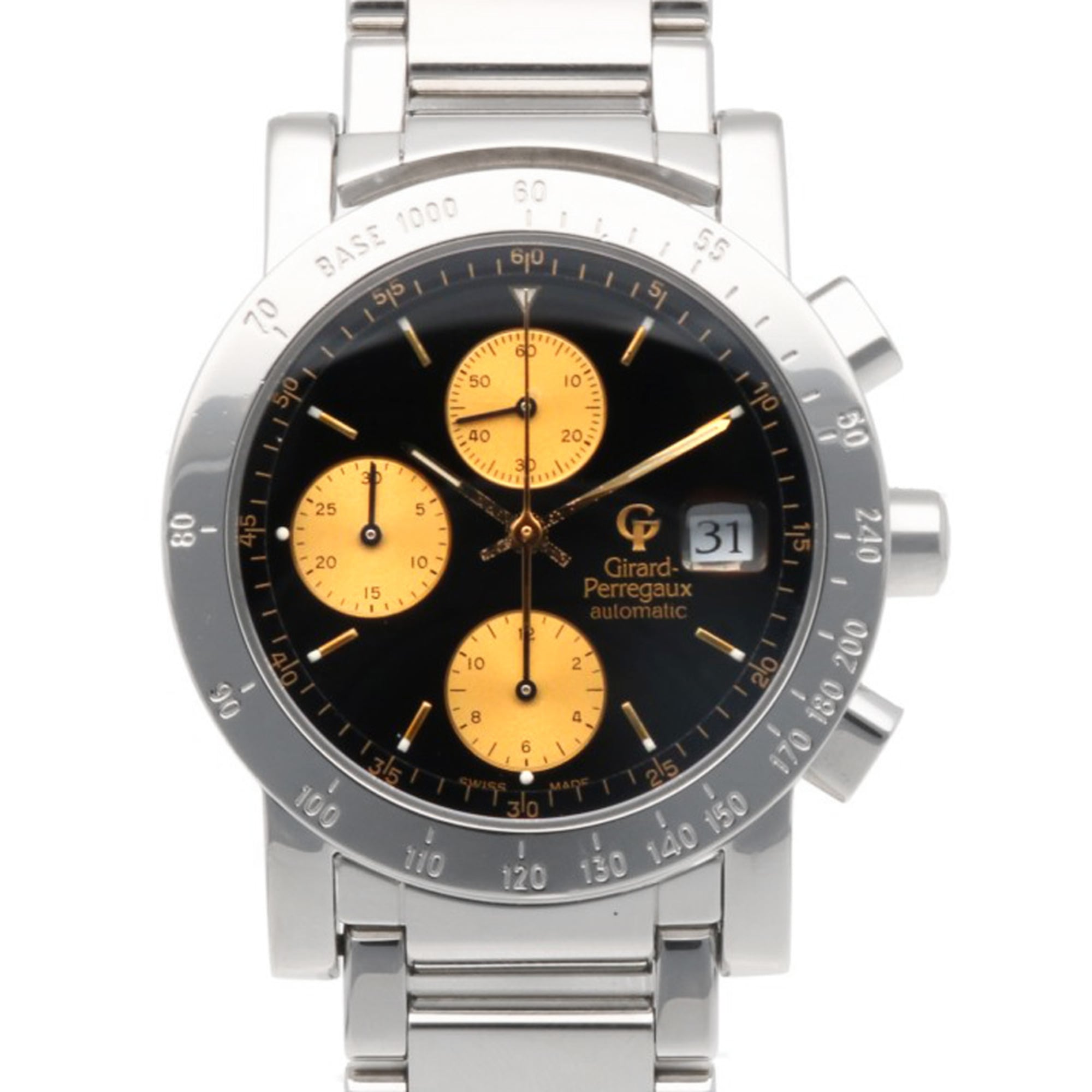 Girard-Perregaux watch, stainless steel automatic men\'s chronograph watch.