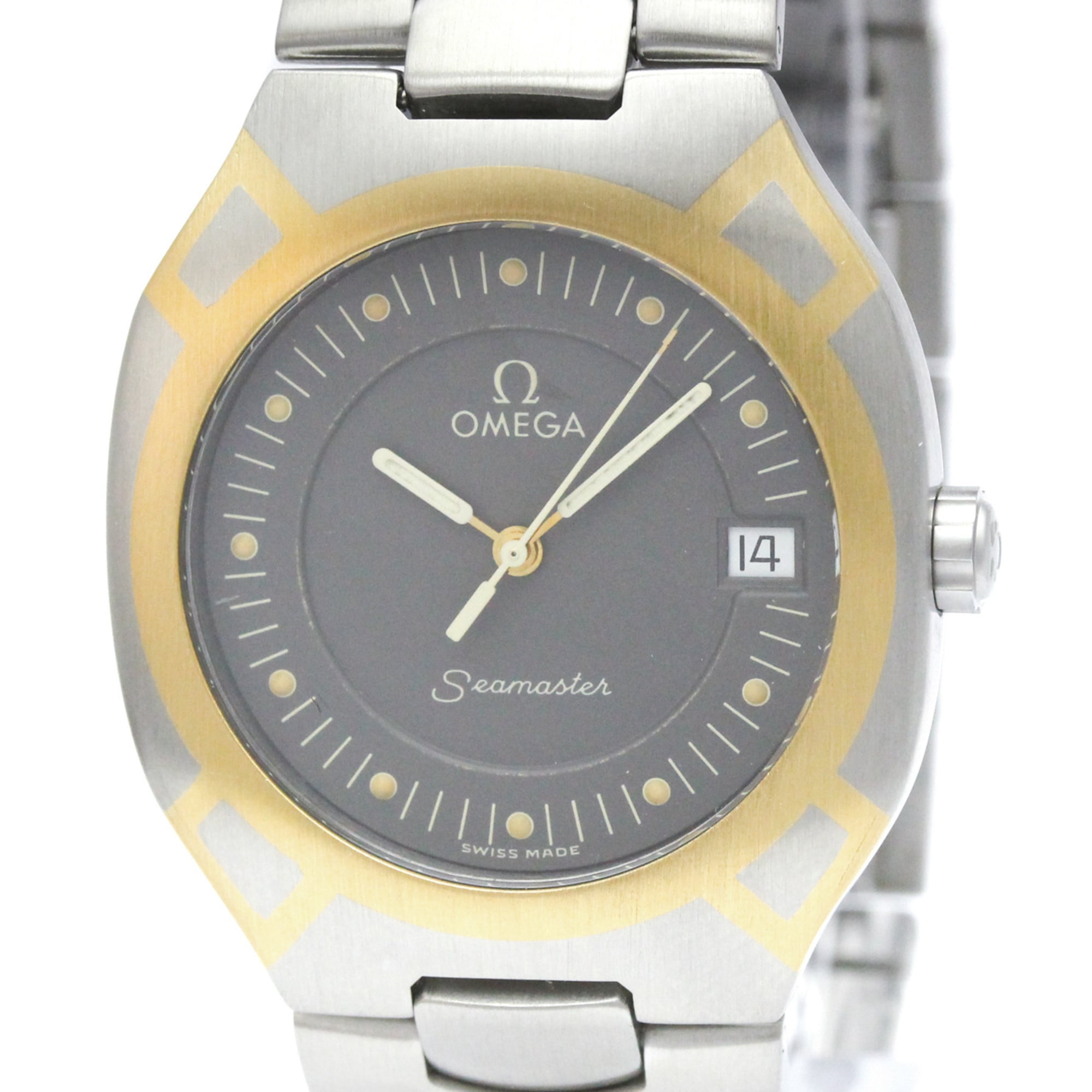 OMEGA Seamaster Polaris 18K Gold Steel Mens Watch 396.1022 Polished