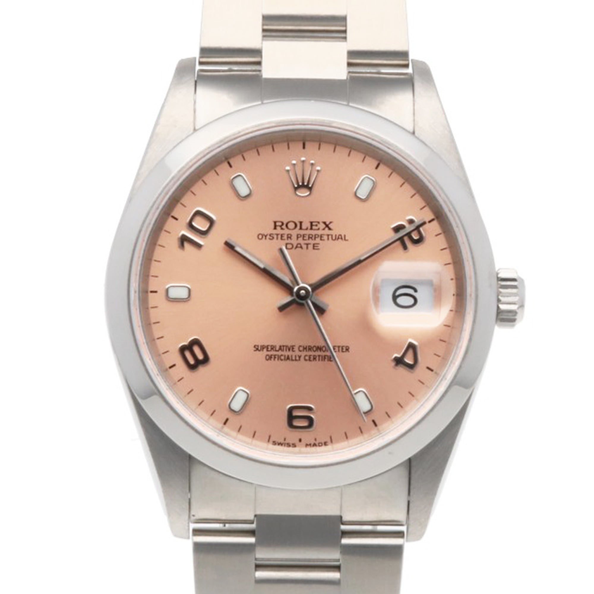 Rolex Date Oyster Perpetual Watch, Stainless Steel, Automatic Winding, Overhauled, Polished, K-serial, Men\'s.