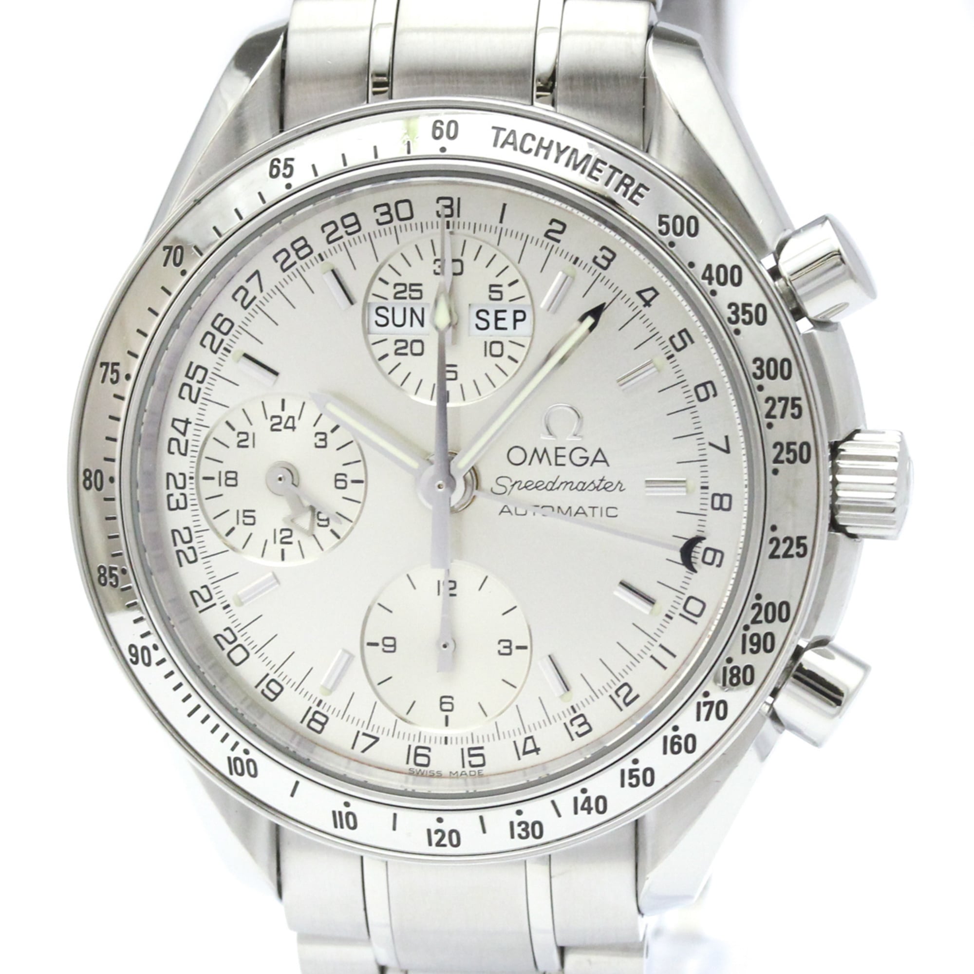 OMEGA Speedmaster Triple Date Steel Automatic Watch 3523.30 Polished