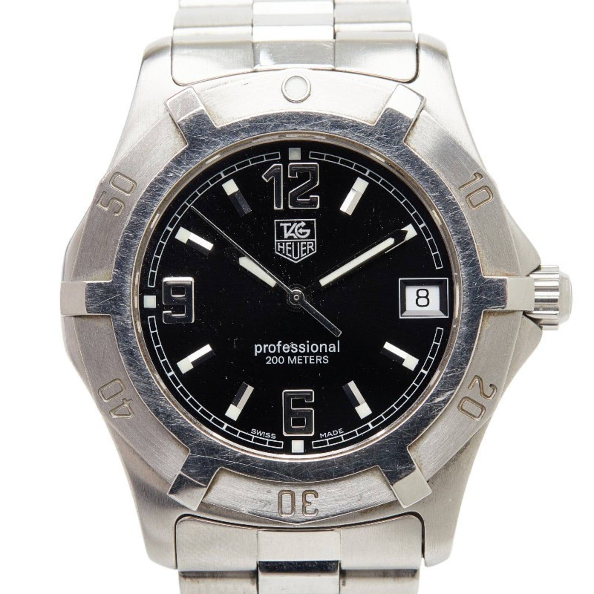 TAG Heuer Exclusive WN1110 Quartz Watch, Black Dial, Stainless Steel, Men\'s Watch