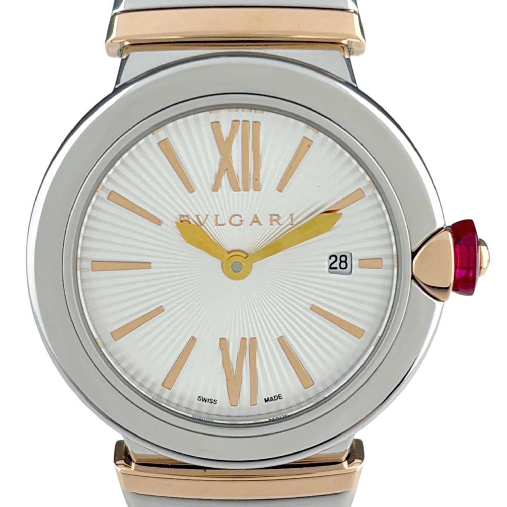 Bulgari BVLGARI Lucea LUP28SG Watch, Stainless Steel, Pink Gold, Quartz, Silver, Women\'s