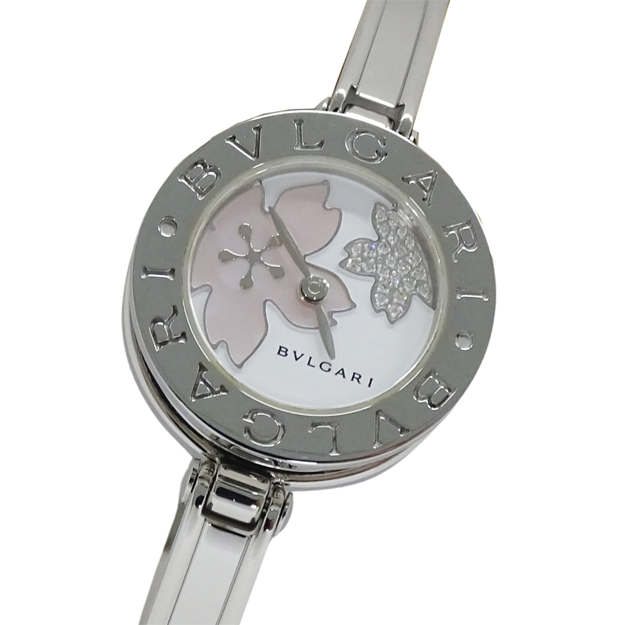 Bulgari BVLGARI Women\'s Watch, B-zero1 Mediterranean Garden Diamond Quartz Stainless Steel BZ22S BZ22FDSS Bangle