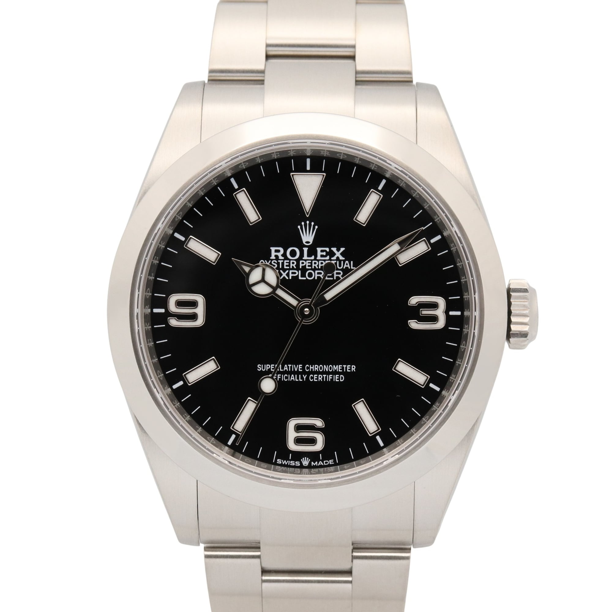 Rolex Explorer 1 Random Serial Number Watch, Stainless Steel, Men\'s, Black, 224270