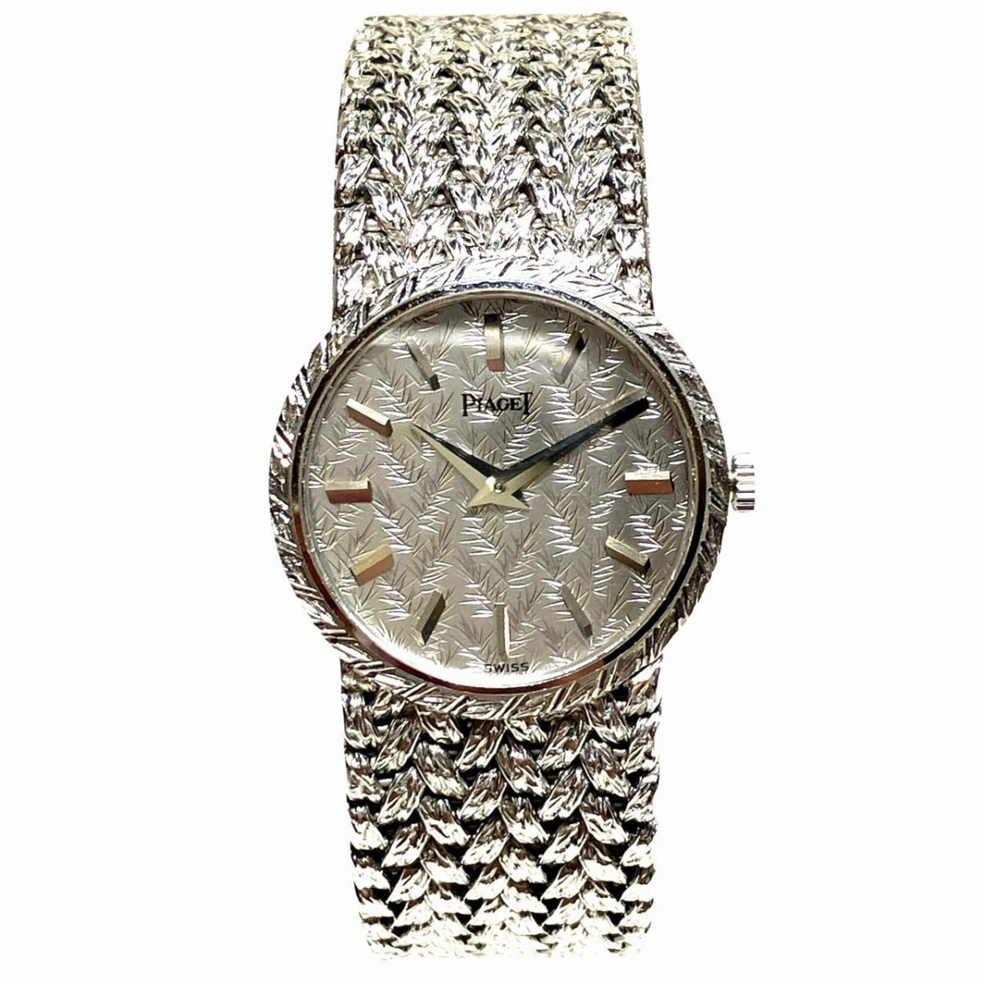 Piaget PIAGET wristwatch, total weight 66.4g, 18K white gold, manual winding, silver dial, 924D2