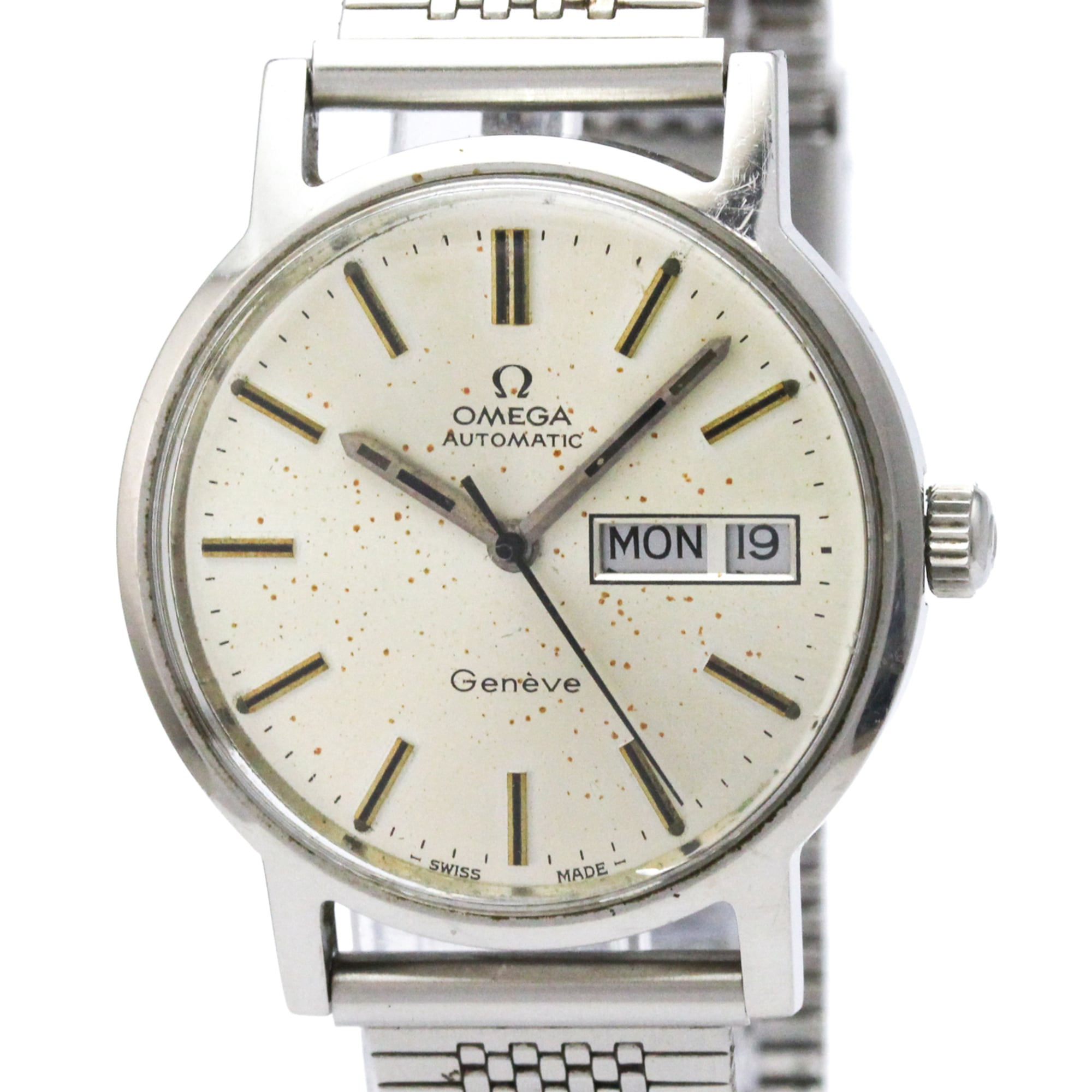 OMEGA Geneve Day Date Cal 1022 Steel Automatic Mens Watch 166.0117