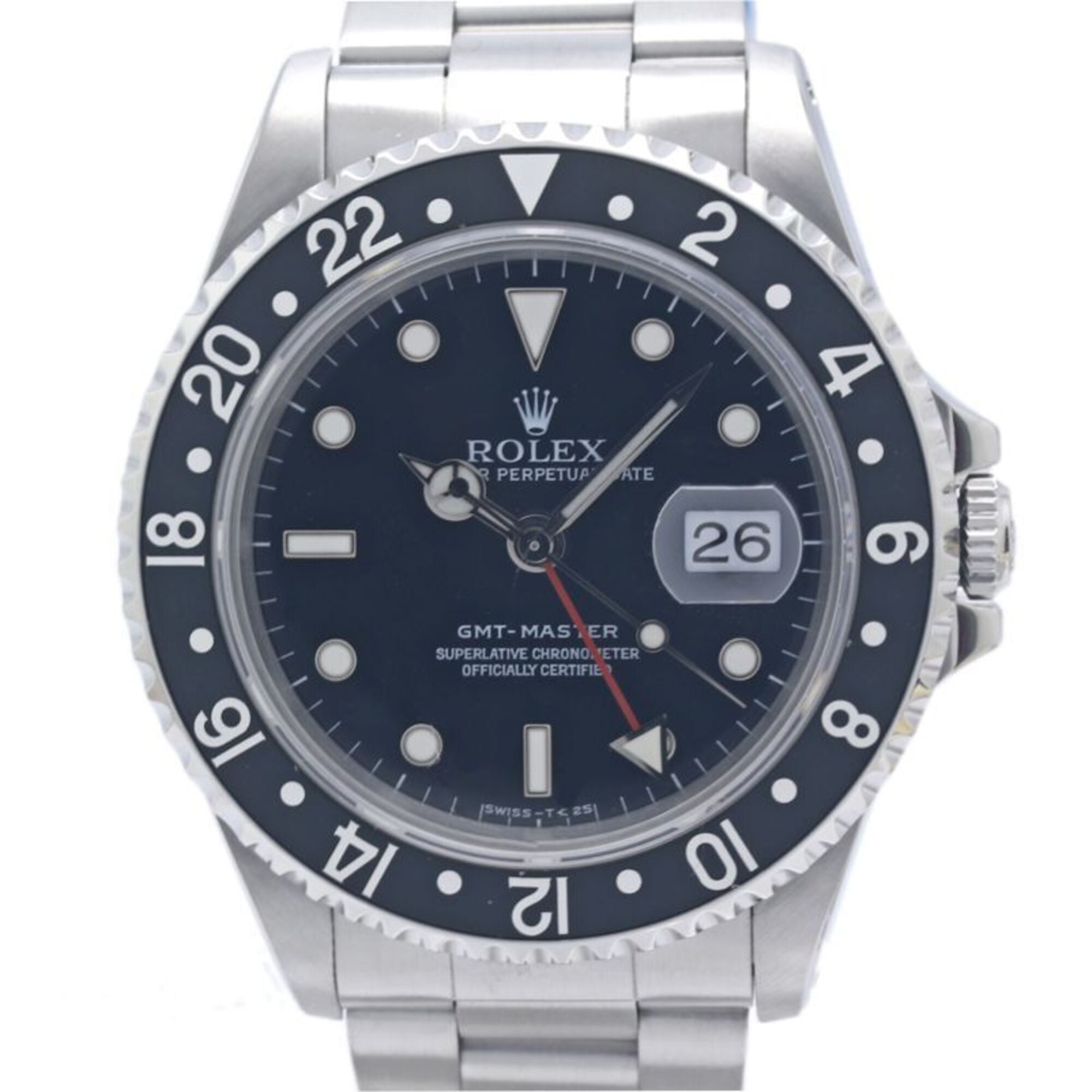 ROLEX GMT-Master II Single Buckle 16700 All Tritium Men\'s Watch SS 40372