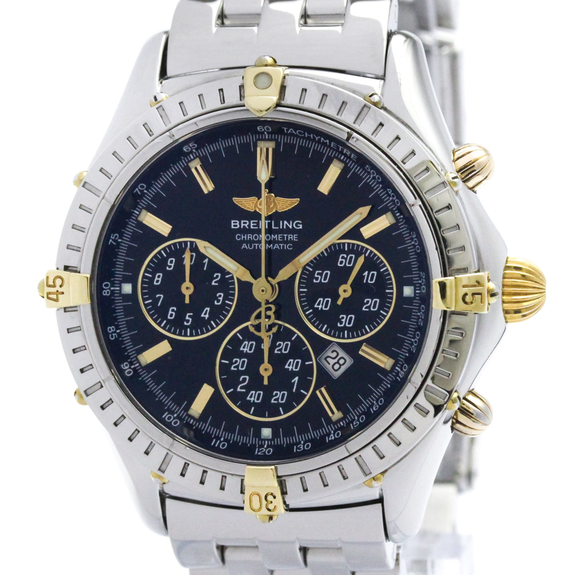 BREITLING Shadow Flyback Chronograph Steel Mens Watch B35312 Polished