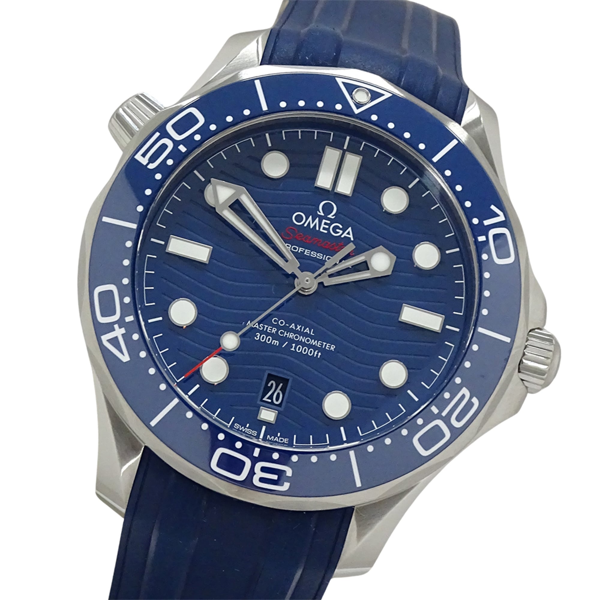 Omega Seamaster 210.32.42.20.03.001 Men\'s Watch, Brand: Diver, 300m Water Resistant, Date, Automatic Movement, Stainless Steel (SS), Rubber Strap, Open Caseback