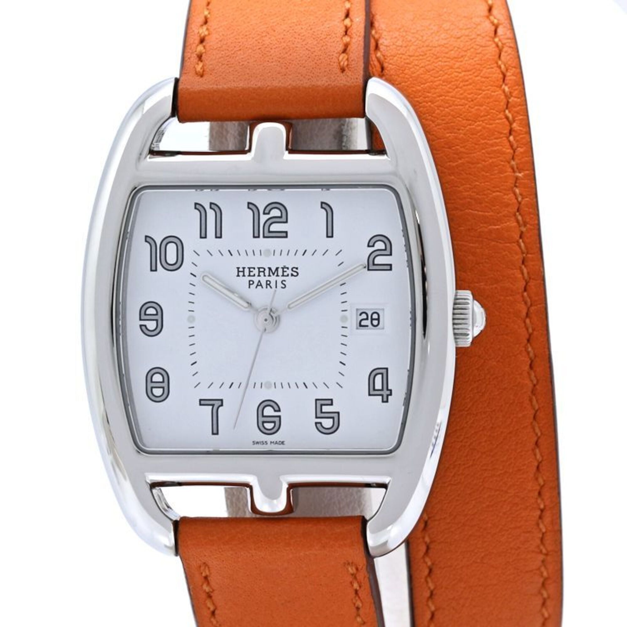 HERMES Cape Cod Tonneau Double Tour CT1.710.130.W0R1 Men\'s Watch SS x Swift 40575