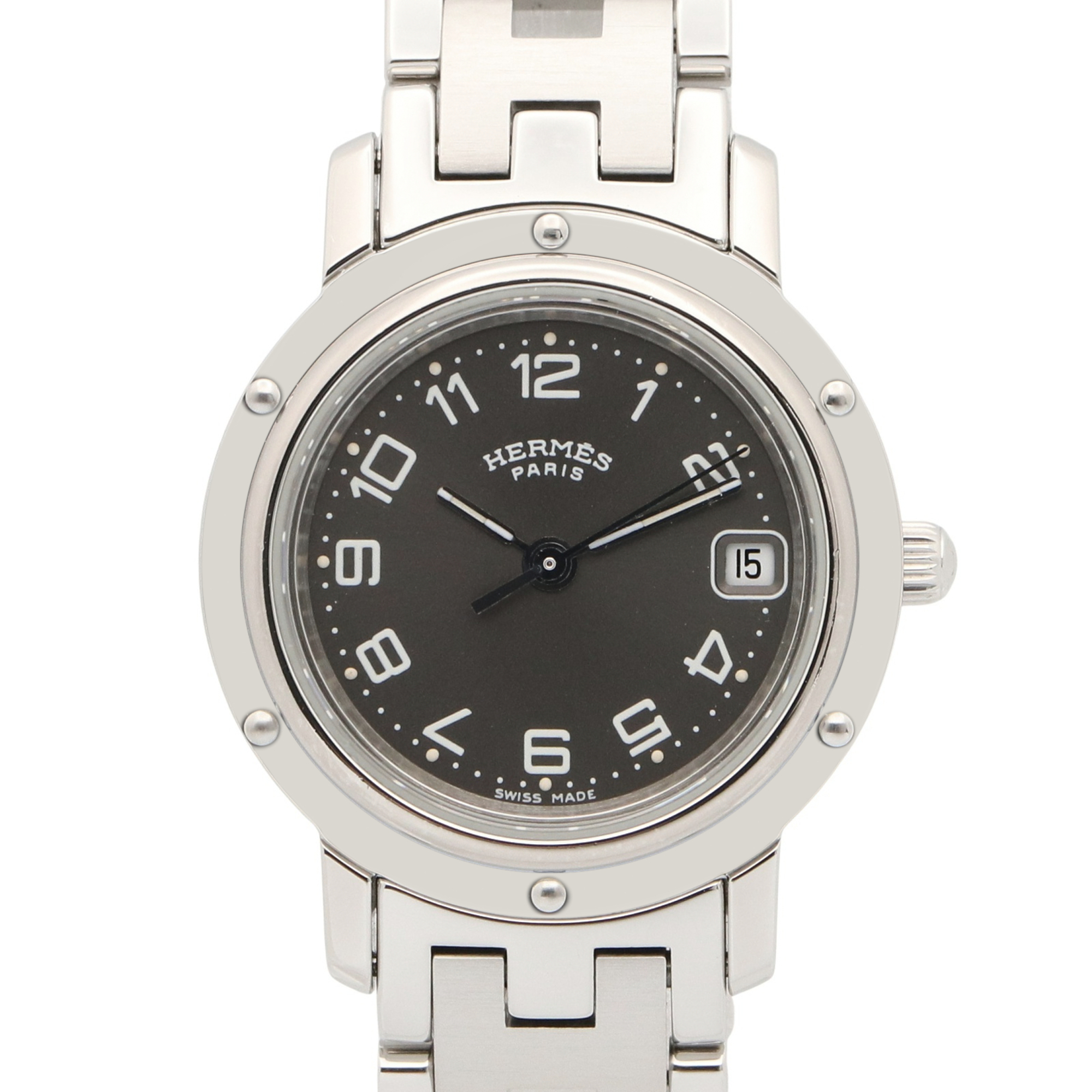 Hermes Clipper Watch, Stainless Steel, Women\'s, Black, CL4.210