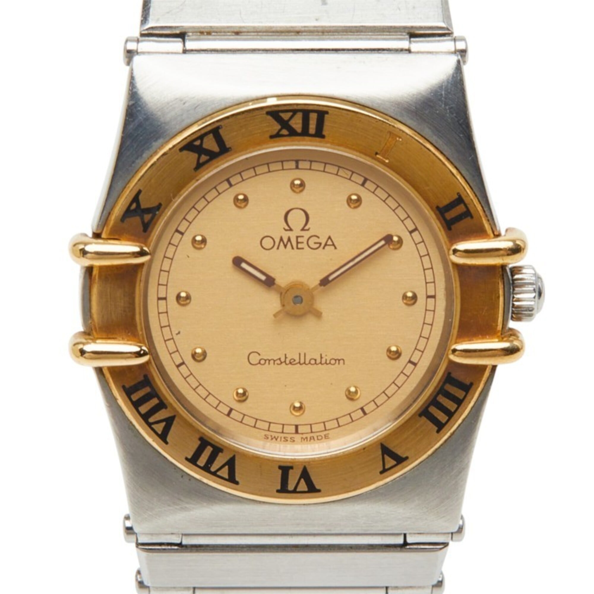 Omega Constellation Quartz Watch, Gold Dial, Stainless Steel, Yellow Gold, Ladies\' Watch