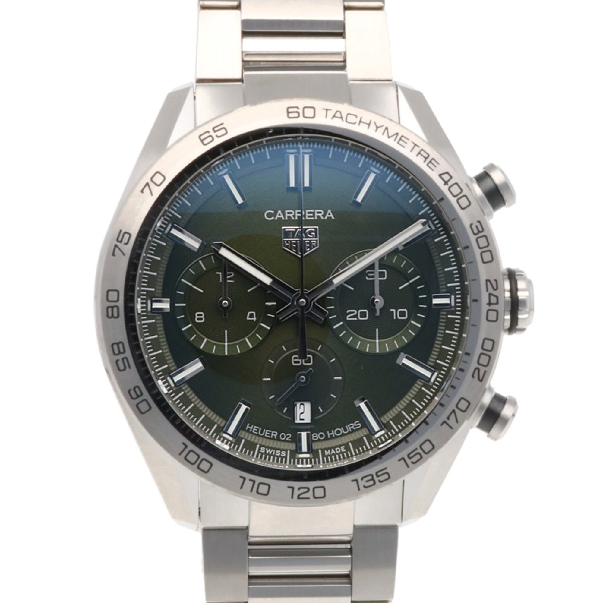 TAG Heuer Carrera Calibre 02 Watch, Stainless Steel, CBN2A10, Automatic Winding, Overhauled, Polished, Men\'s, Chronograph