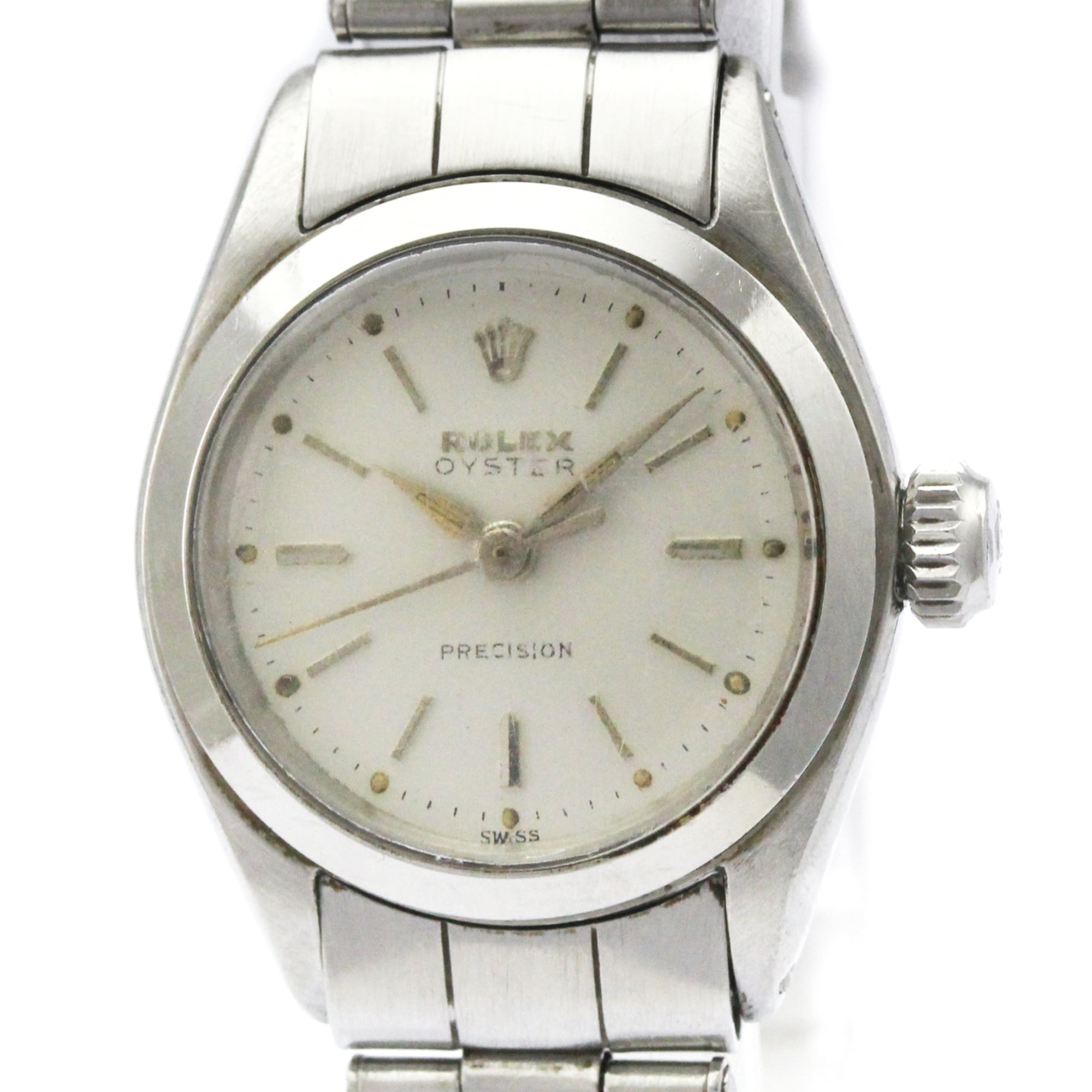 ROLEX Oyster Precision 6410 Steel Hand-Winding Ladies Watch Vintage