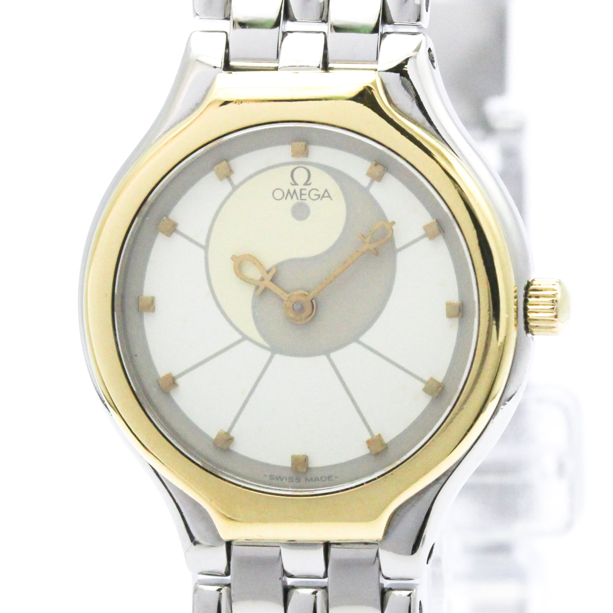 OMEGA De Ville Symbol K18 Gold Stainless Steel Ladies Watch 595.0101