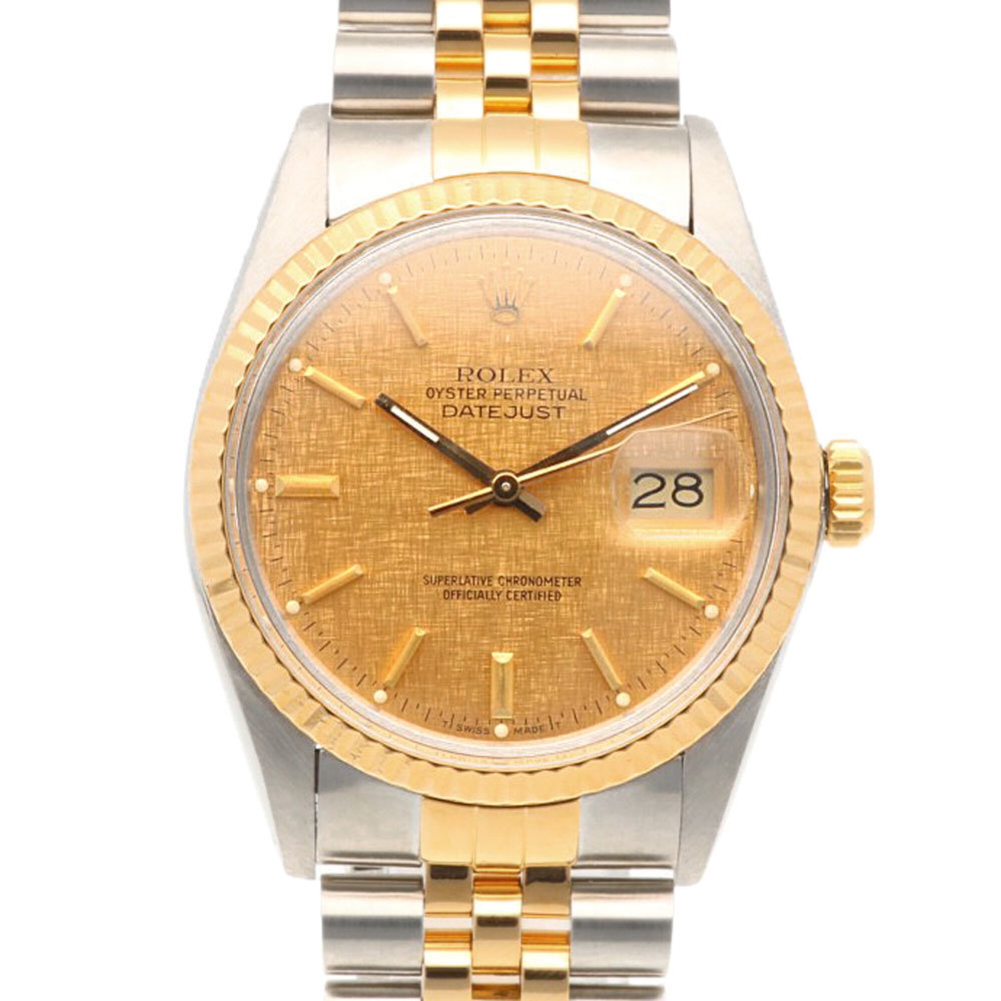 Rolex Datejust Oyster Perpetual Wristwatch, Stainless Steel, 16013, Automatic Winding, Overhauled, Polished, Serial Number 90, Men\'s, ROLEX Mosaic Tritium