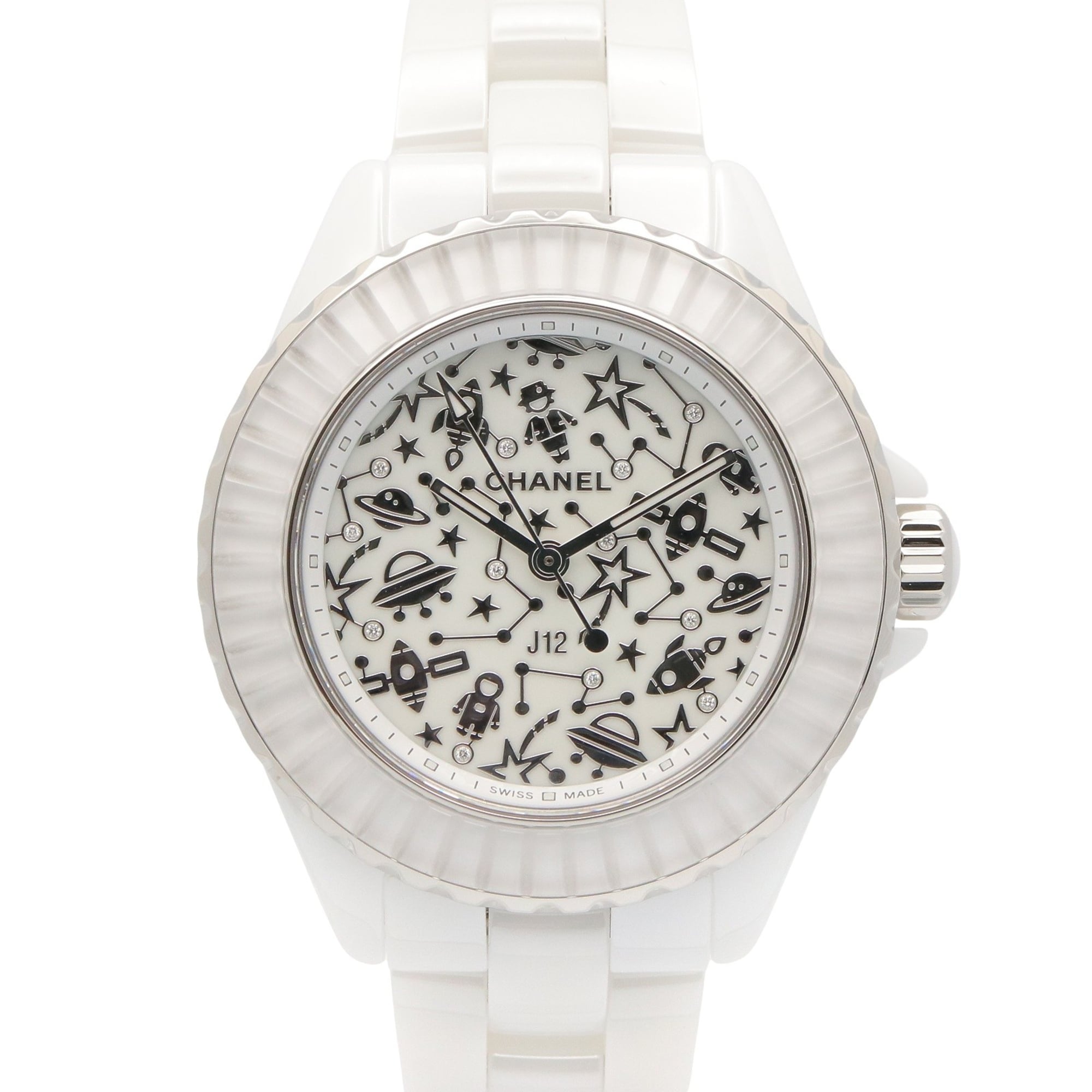Chanel J12 Cosmic Ceramic Watch for Women, White (H7990)