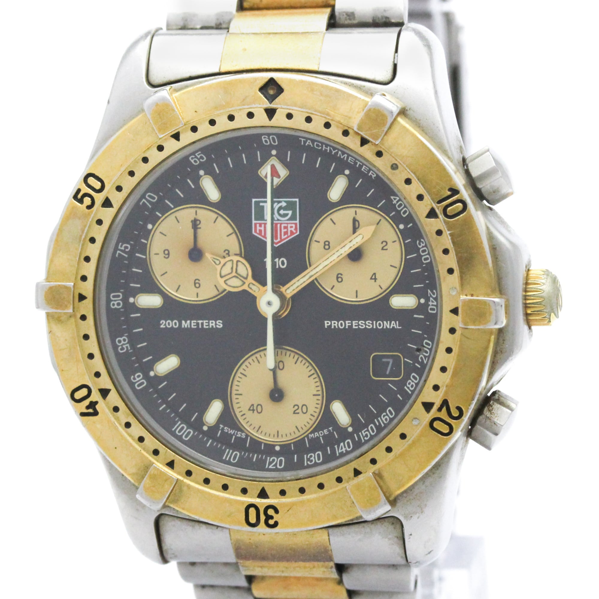 TAG HEUER 2000 Chronograph Gold Plated Steel Quartz Mens Watch 565.306