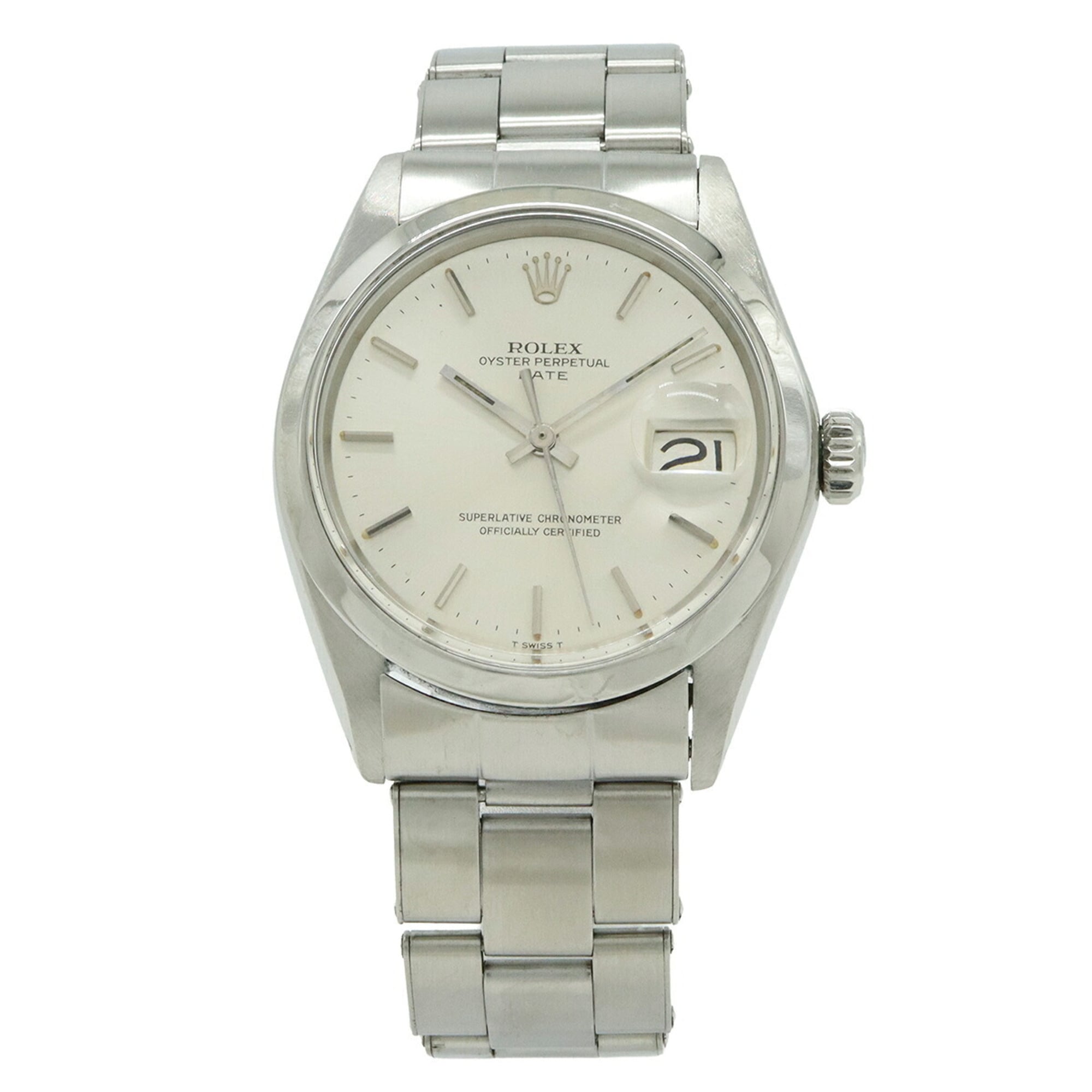 ROLEX Oyster Perpetual Date Silver Dial Stainless Steel Men\'s Automatic Watch, Serial Number 23, Item No. 1500