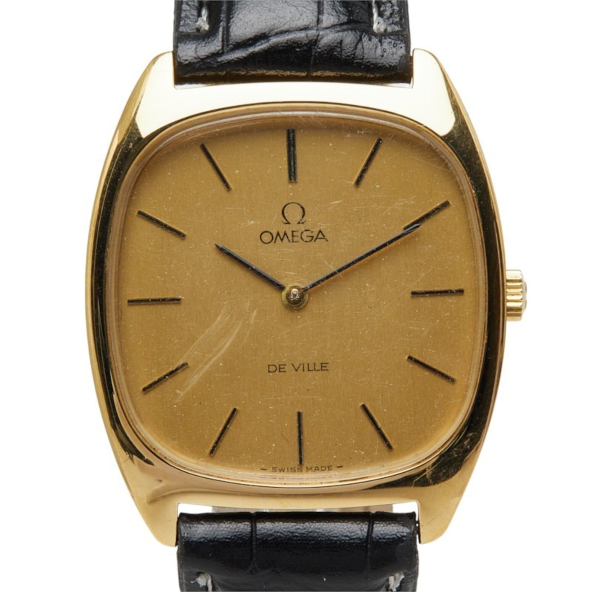 Omega De Ville watch 111.0139 cal.625 manual winding gold dial stainless steel leather men\'s OMEGA