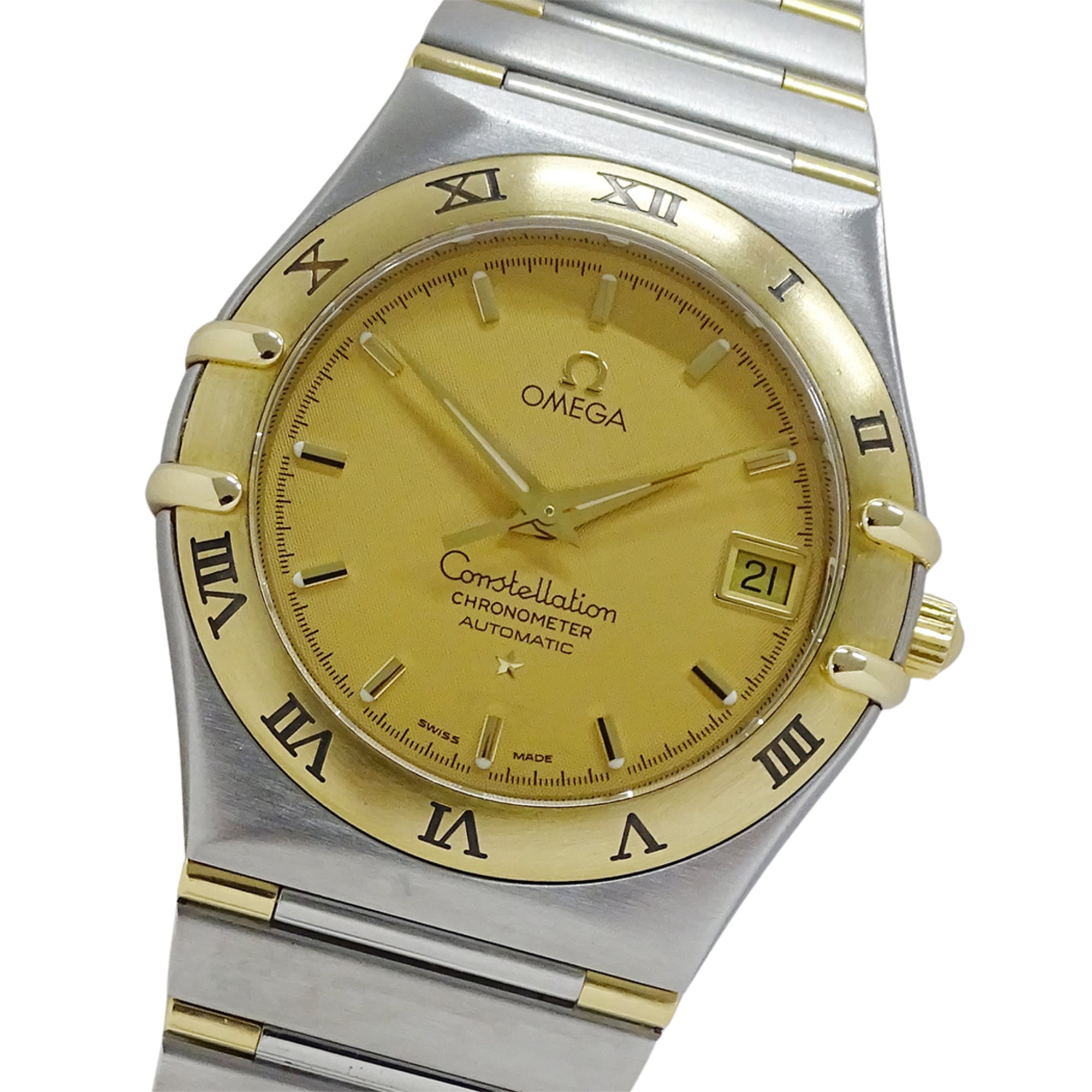 Omega Constellation 1302.10 Men\'s Watch, Brand Name, Date, Automatic Movement, Stainless Steel (SS), Gold (YG), Half Bar