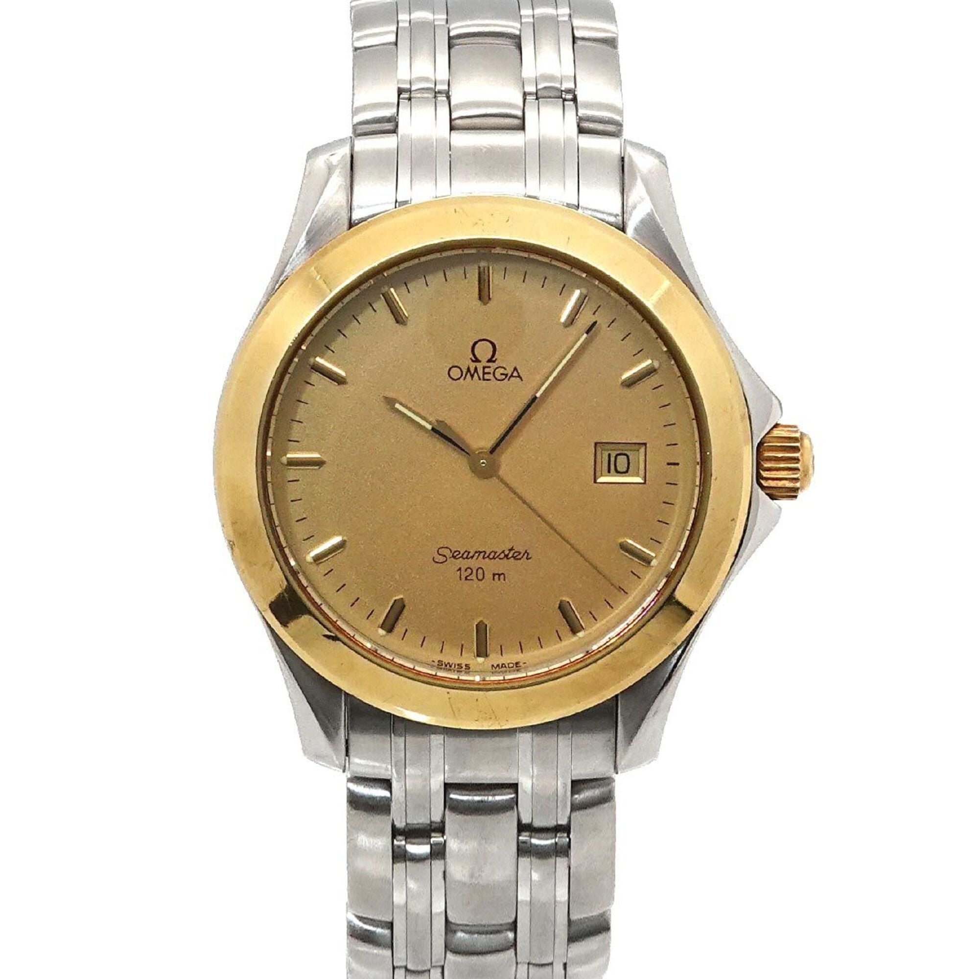 Omega Seamaster 120 Two-Tone Men\'s Watch, Date, Gold (YG), Yellow Gold, Quartz Watch