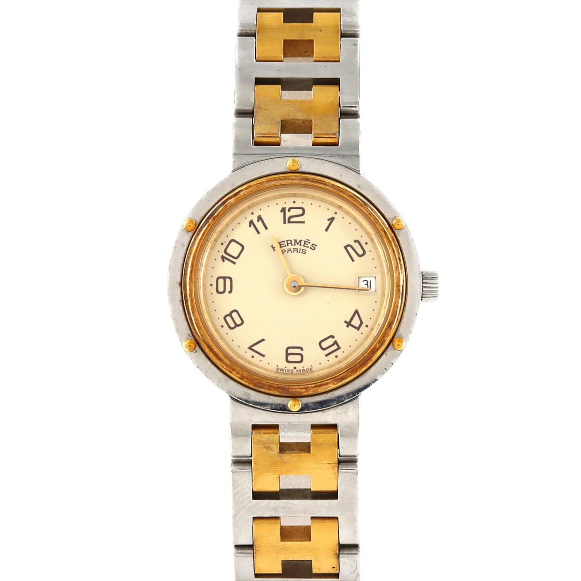 Hermes Clipper Combination SSxGP Quartz Watch