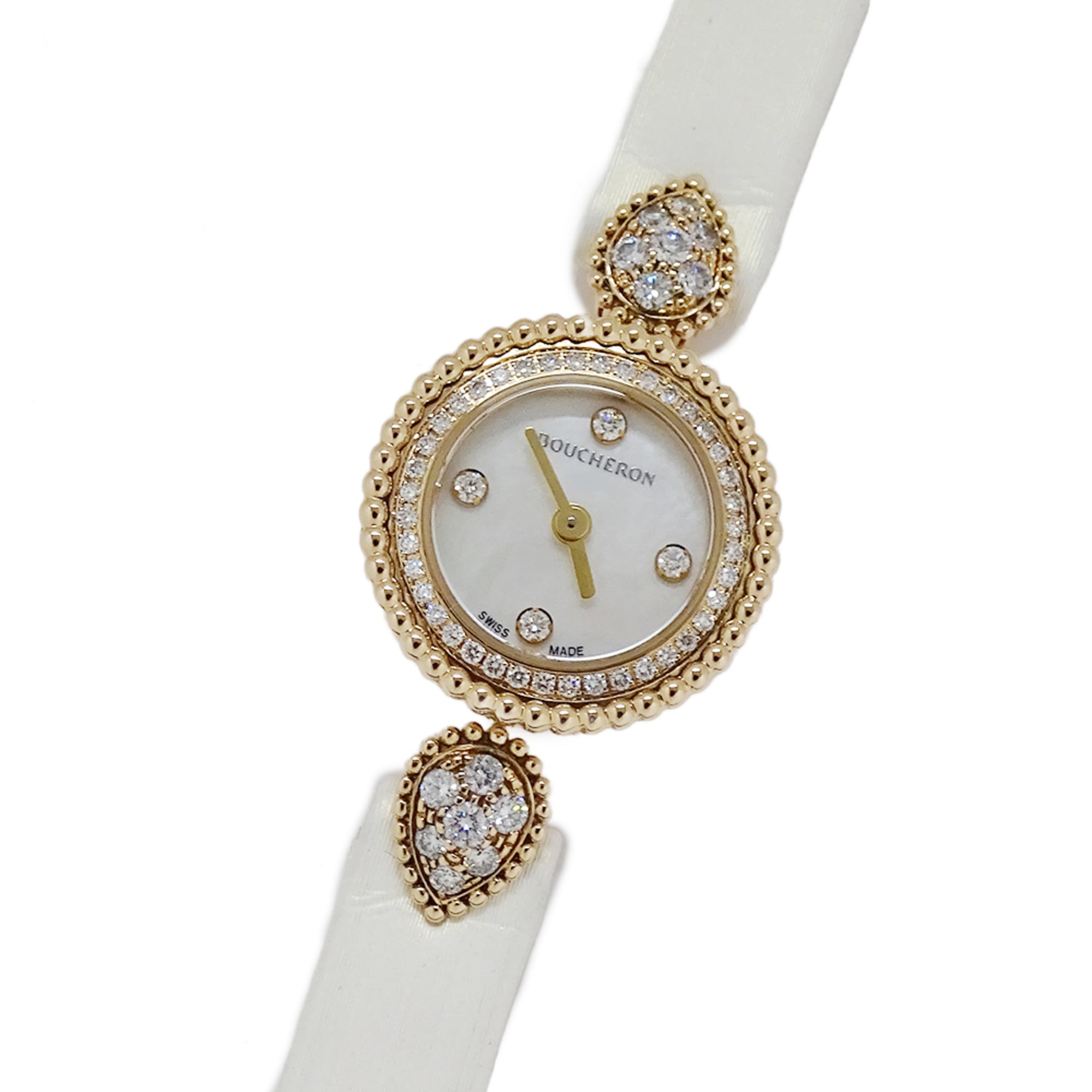 Boucheron BOUCHERON Women\'s Watch, Serpent Bohème, Shell Diamond Quartz, 750PG Pink Gold Satin Finish, WA015507 White