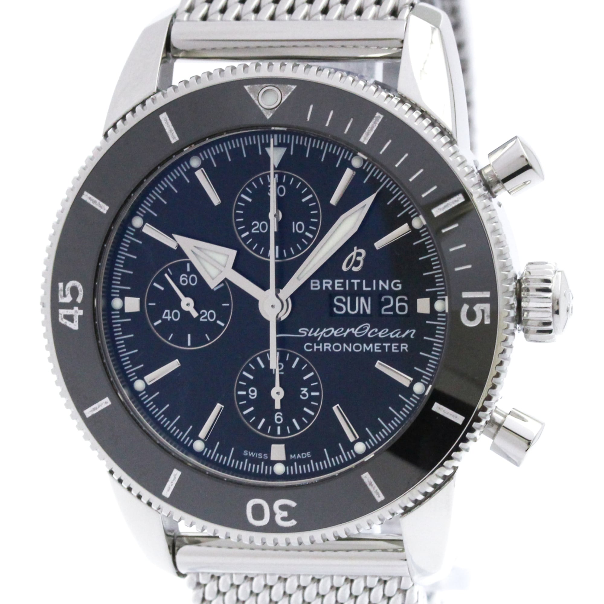 BREITLING Superocean Heritage II Chronograph Steel Automatic Watch A13313 Polished