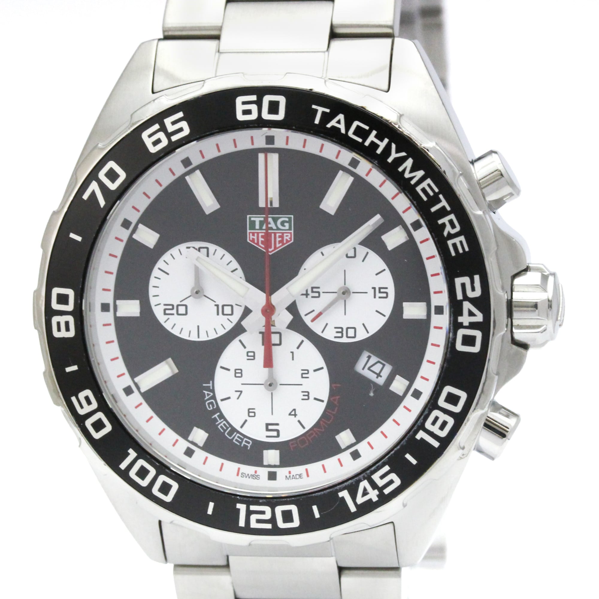 TAG HEUER Formula 1 Chronograph Steel Quartz Mens Watch CAZ101E Polished