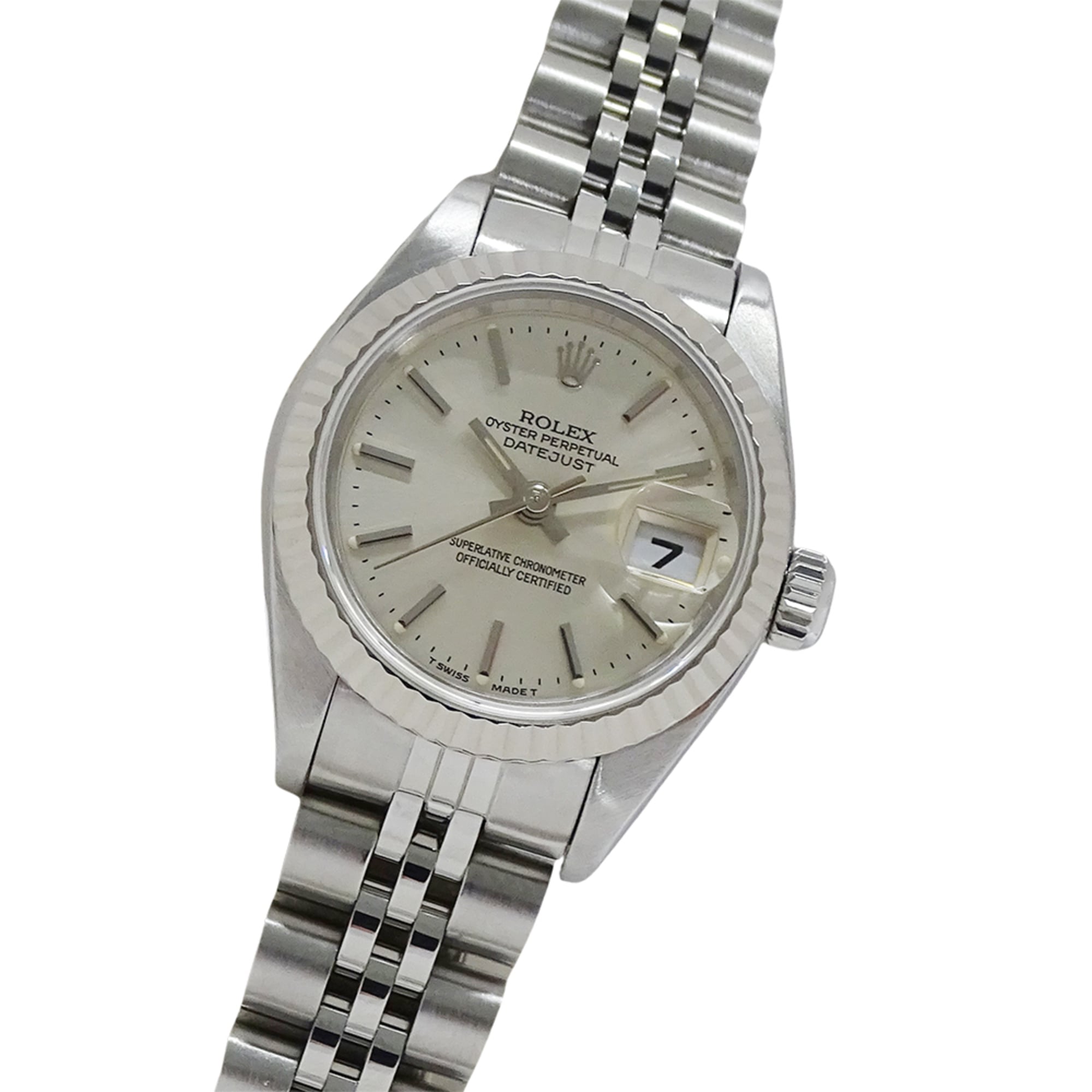 Rolex Datejust 69174 W-serial, Ladies\' Watch, Brand, Automatic Movement, Stainless Steel (SS), White Gold (WG), Silver