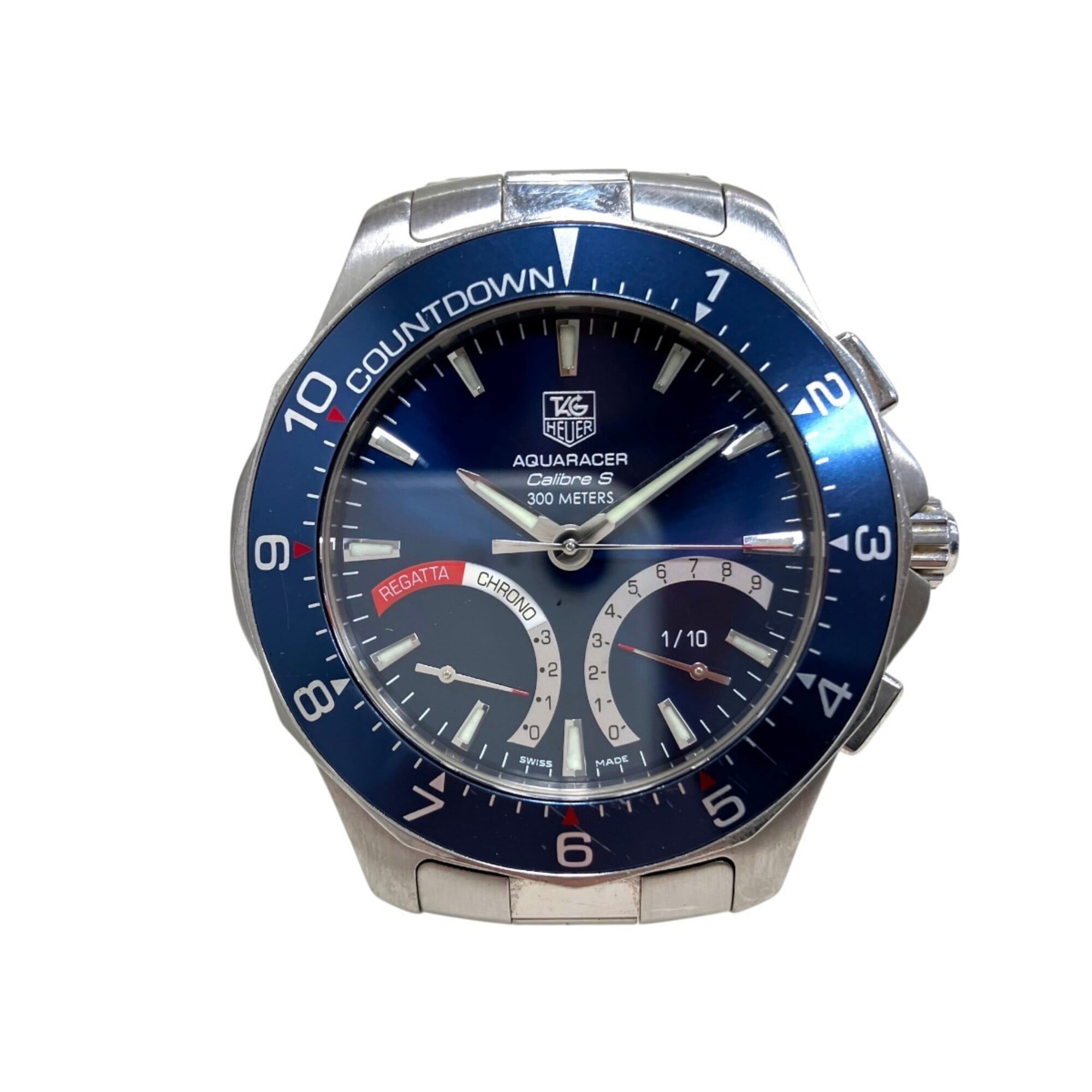 TAG Heuer Aquaracer Calibre S Regatta Watch, Total Weight 138g, Stainless Steel, Quartz, Blue Dial, CAF7110
