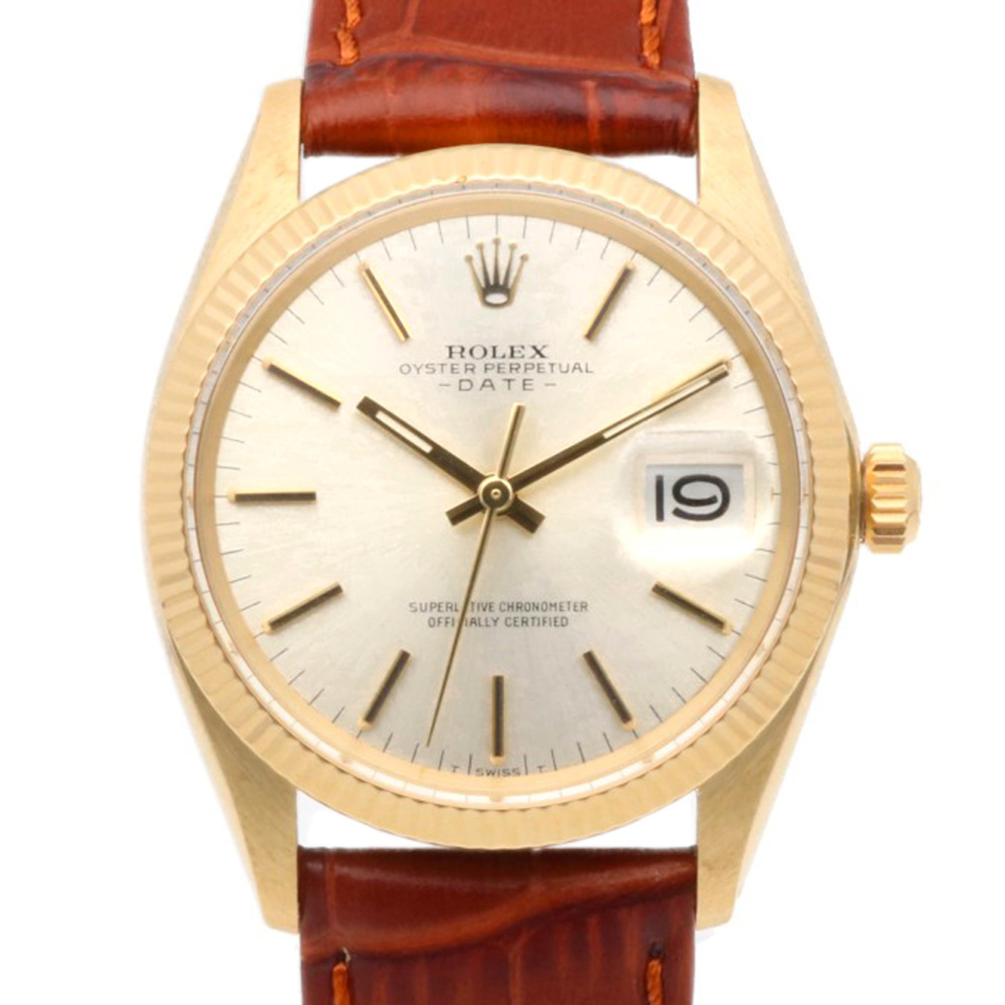 Rolex Date Oyster Perpetual Watch, K14 Yellow Gold, 1503 7, Automatic Winding, Overhauled, Men\'s ROLEX