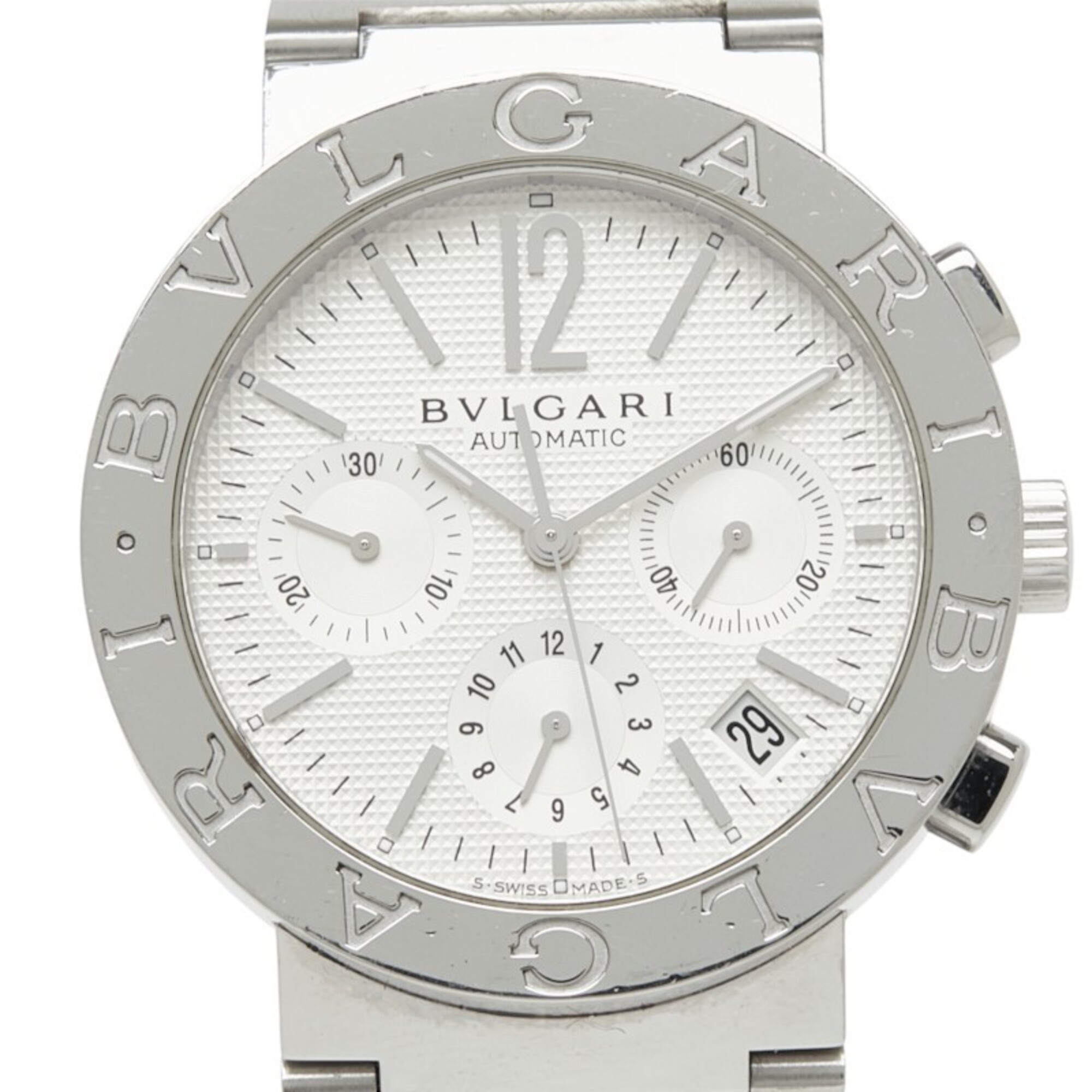 Bulgari Watch BB38SSCH Automatic (with manual winding) White Dial Stainless Steel Men\'s BVLGARI