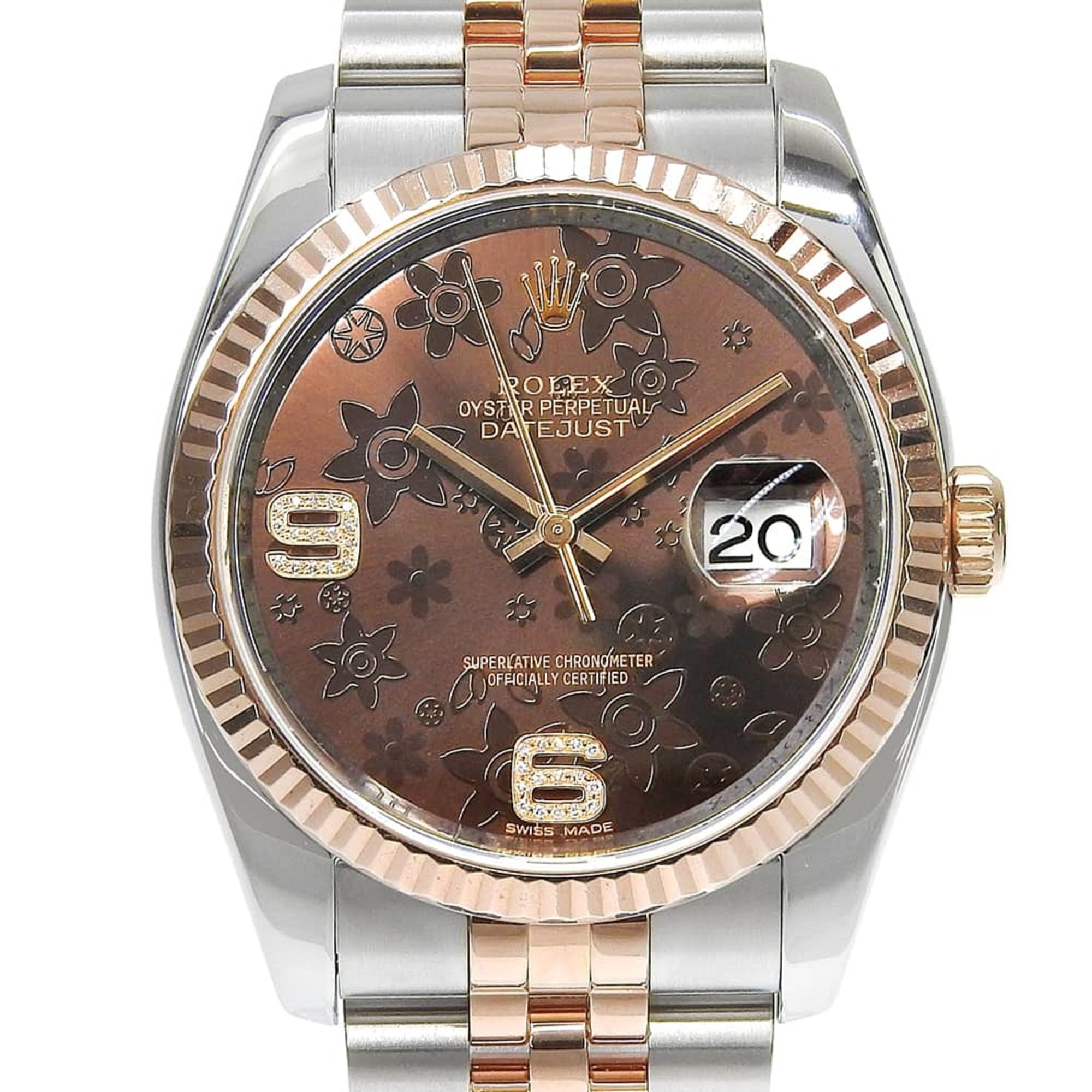 Rolex Datejust 36 Two-Tone 116231 Random Serial Number Chocolate Flower 2026/04 Overhauled