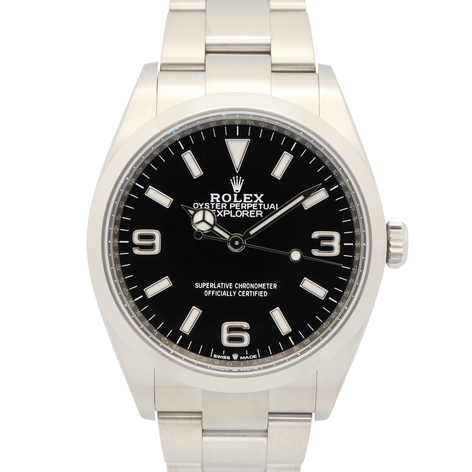 Rolex Explorer 1 Random Serial Number Watch, Stainless Steel, Men\'s, Black, 124270