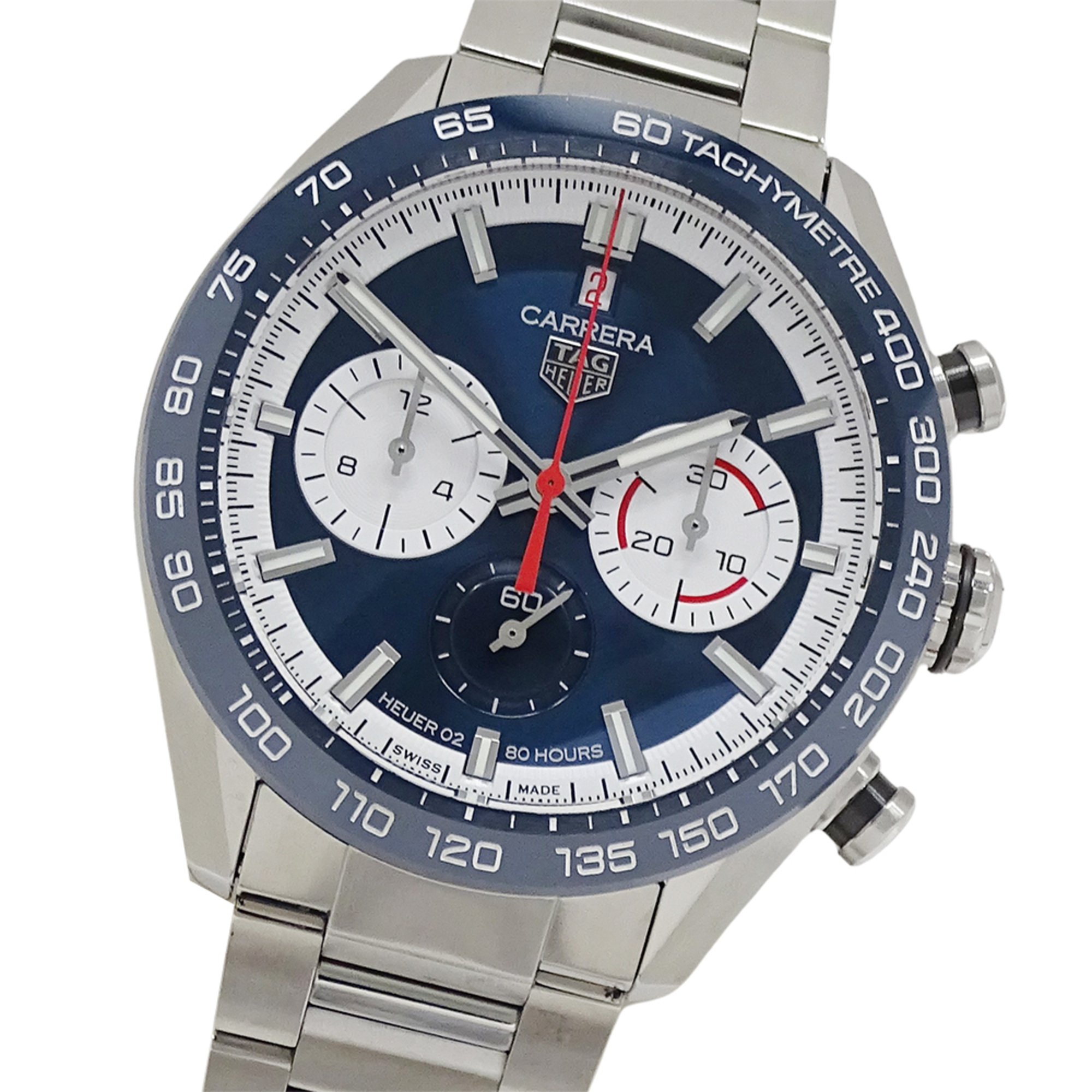 TAG Heuer Carrera CBN2A1E BA0643 Men\'s Watch, Brand Chronograph, 160th Anniversary Limited Edition, Automatic Movement, Stainless Steel (SS), Silver & Blue.