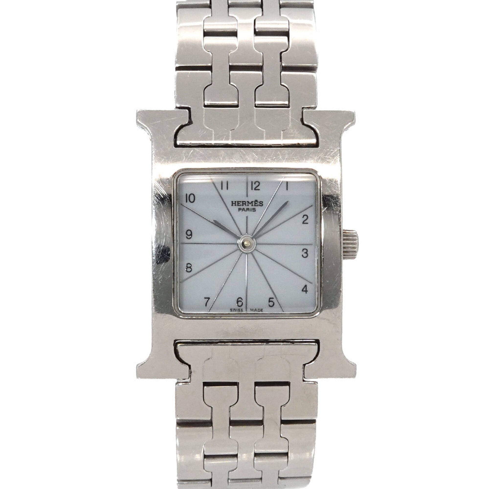 Hermes H-Watch HH1 210 Women\'s Watch White Gray Quartz H