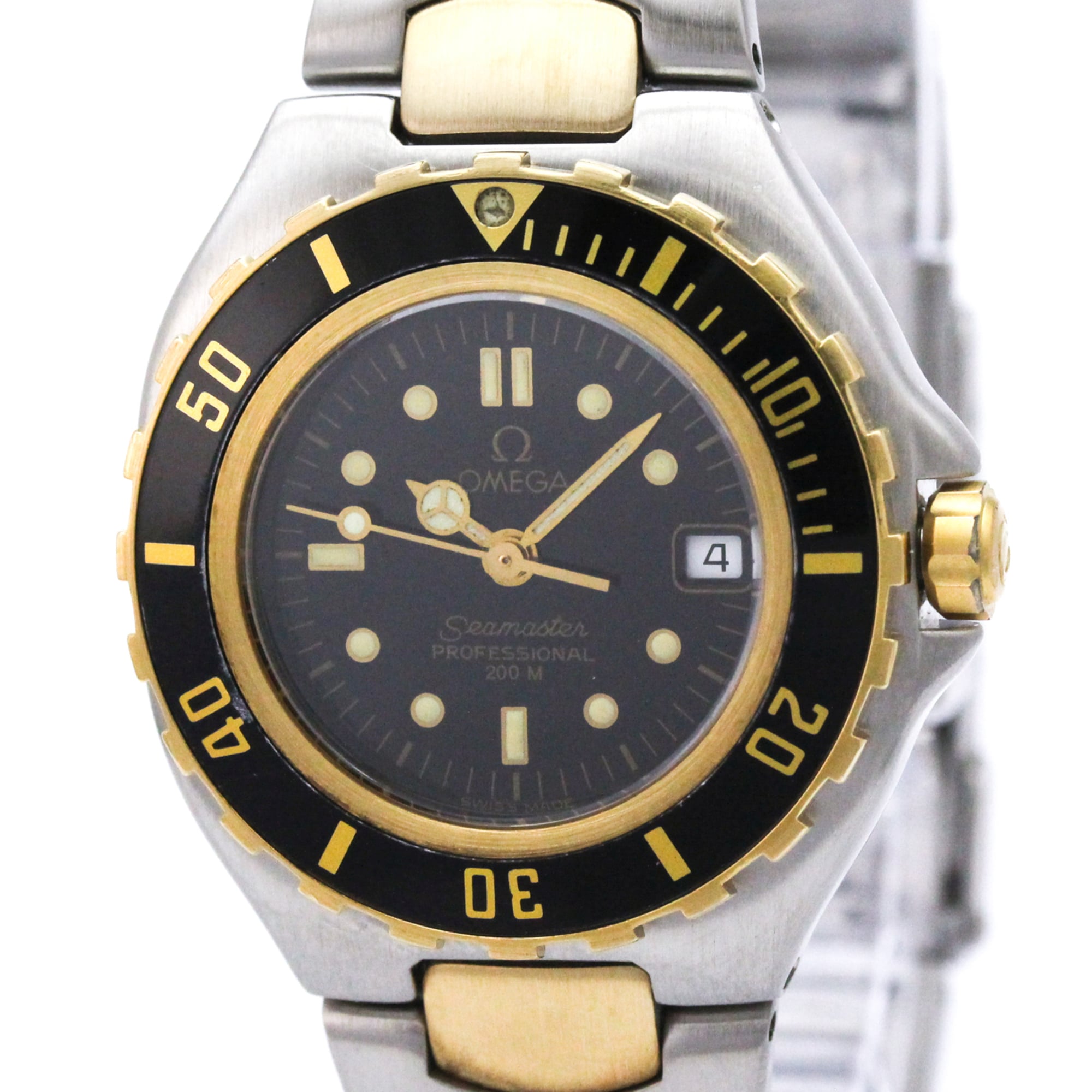 OMEGA Seamaster Professional 18K Gold Steel Ladies Watch 796.1041 Polished