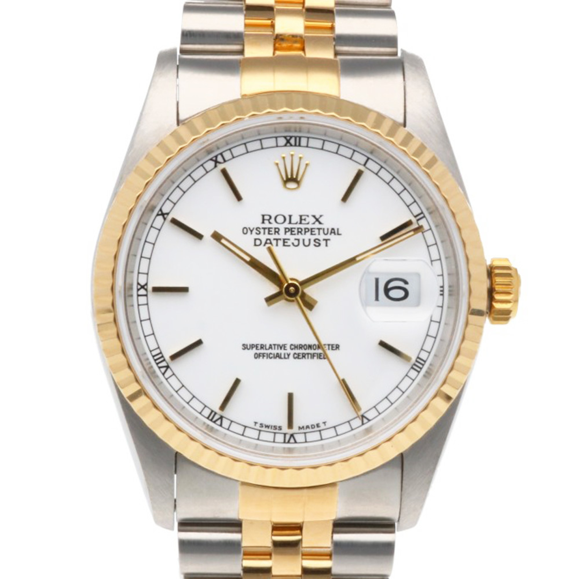 Rolex Datejust Oyster Perpetual Wristwatch, Stainless Steel, 16233, Automatic Winding, Overhauled, W Serial Number, Men\'s.