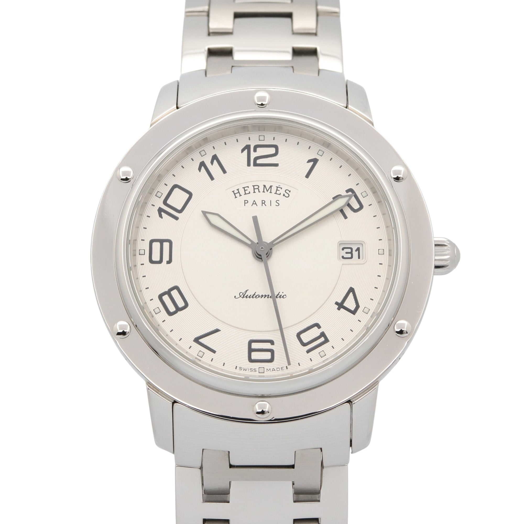 Hermes Clipper Classic Watch, Stainless Steel, Men\'s, Silver Tone, CP2.810