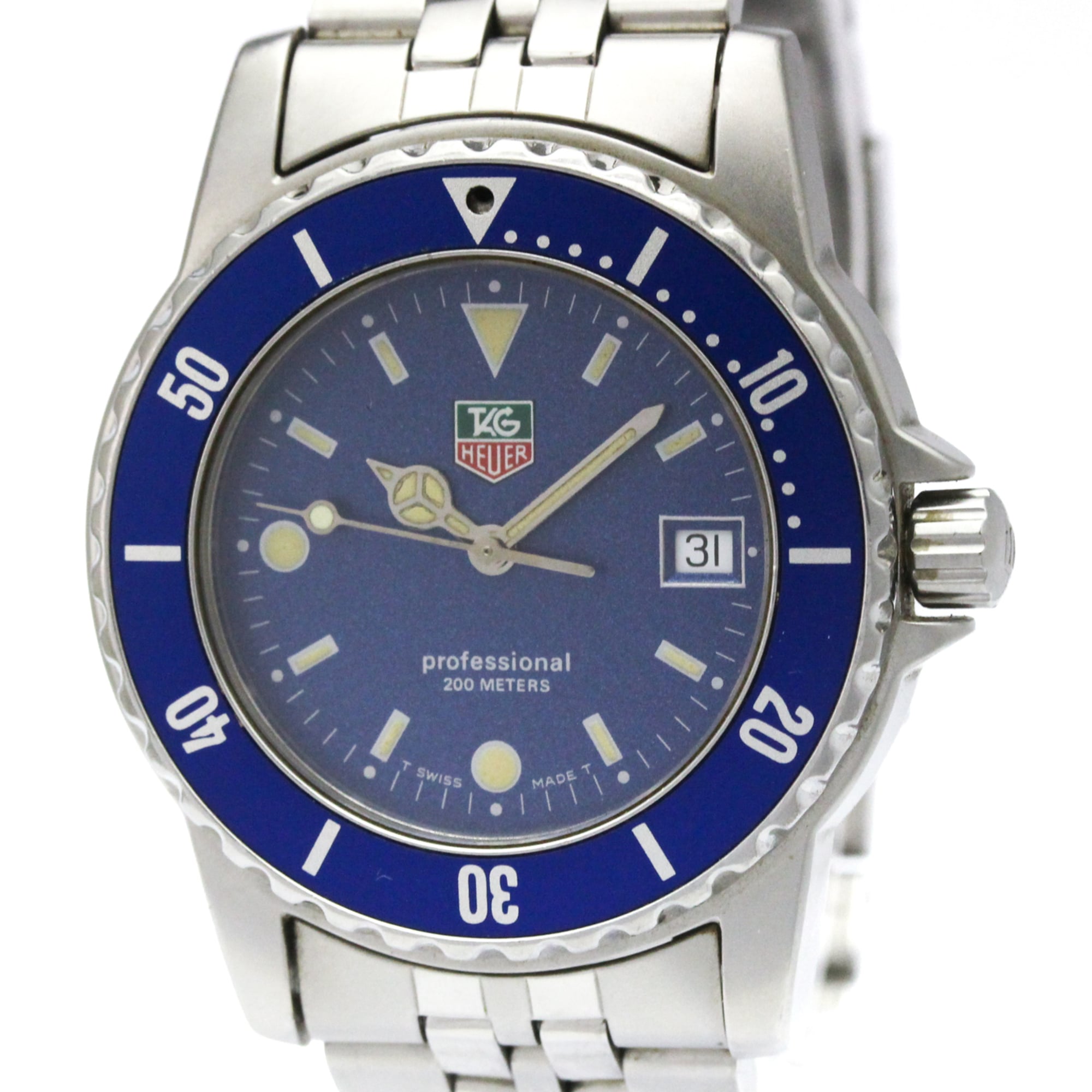 TAG HEUER Professional Stainless Steel Quartz Mens Watch WD1214