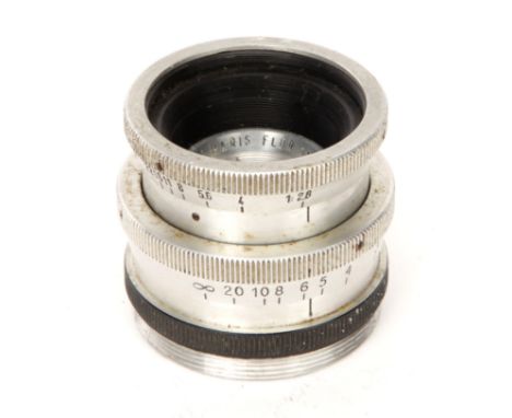 A Som Berthiot Flor f/2.8 50mm Lens, m42 screw mount, chrome, serial no. 889808, body, G-VG, elements, VG, some very light in