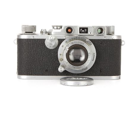 A Leica IIIb Rangefinder Camera, chrome, serial no. 339334, with Leitz Hektor f/2.5 50mm lens, chrome, serial no. 168928, bod