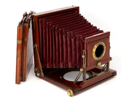 A J. Lancaster &amp; Son Imperial Instantograph Whole Plate Mahogany Field Camera, 1894-1902, lacking lens, body, VG, complet