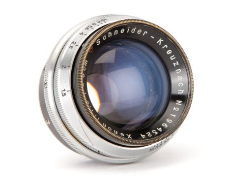 A Schneider Xenon f/1.5 50mm Lens, Leica RF coupled, chrome, serial no. 1964524, body, VG, elements, VG, some very very light