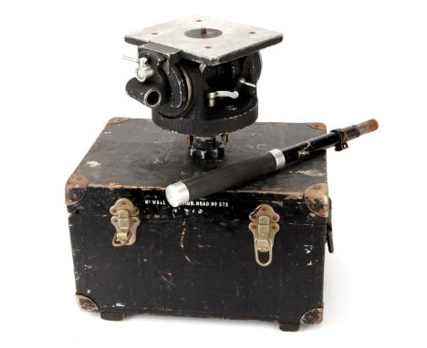 A Newall Pan &amp; Tilt Tripod Head, black, serial no. 573, with later arm, in original Newall box