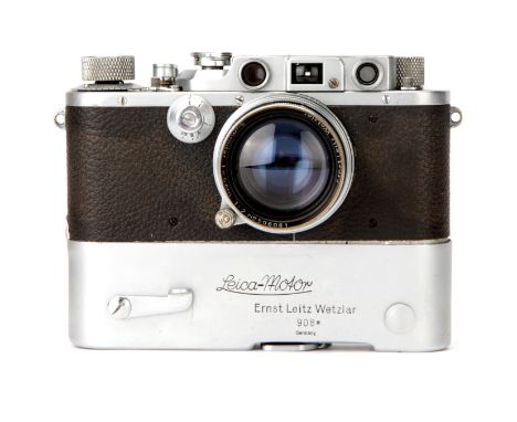 A Leica IIIb Rangefinder Camera, chrome, serial no. 323434, with Leitz Summitar f/2 50mm lens, chrome, serial no. 506061, bod