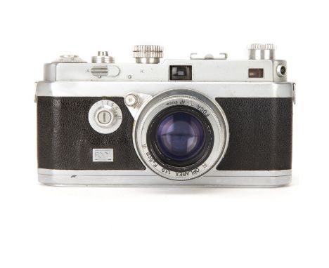 An OPL Foca Universel Rangefinder Camera, chrome, serial no. 75.325, with Oplarex f/1.9 50mm lens, chrome, serial no. 84204, 