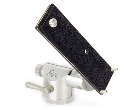 A Reid &amp; Sigrist Tilting Tripod Head, chrome, with two-way movements body, VG, leatherette slightly lifting